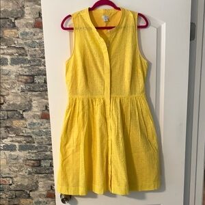 J. Crew Yellow Sleeveless V-Neck Sundress